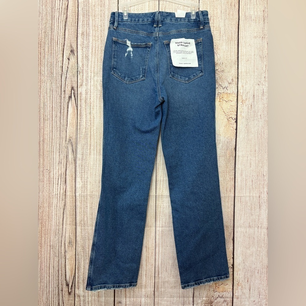 Good American Womens Straight Curve Distressed Jeans size 6/28 - Picture 3 of 10